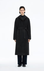 Coat / JNBY  Wool Cashmere Hooded Long Coat