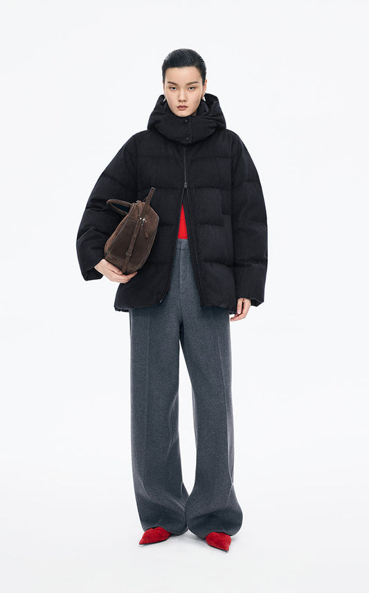 Down Coat / JNBY A-Line Mid-Length Hooded Down Coat