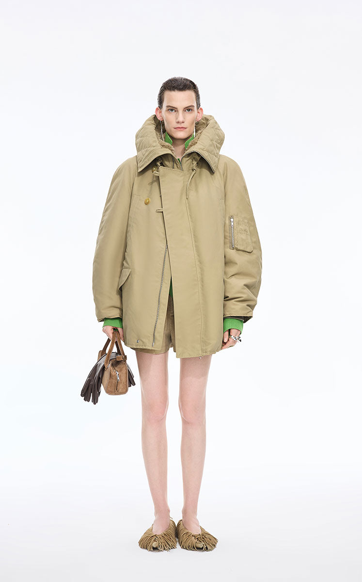 Down Coat / JNBY Oversized Raglan Mid-Length Down Coat