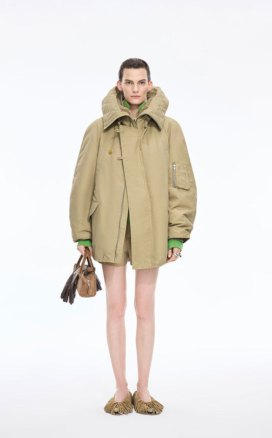 Down Coat / JNBY Oversized Raglan Mid-Length Down Coat