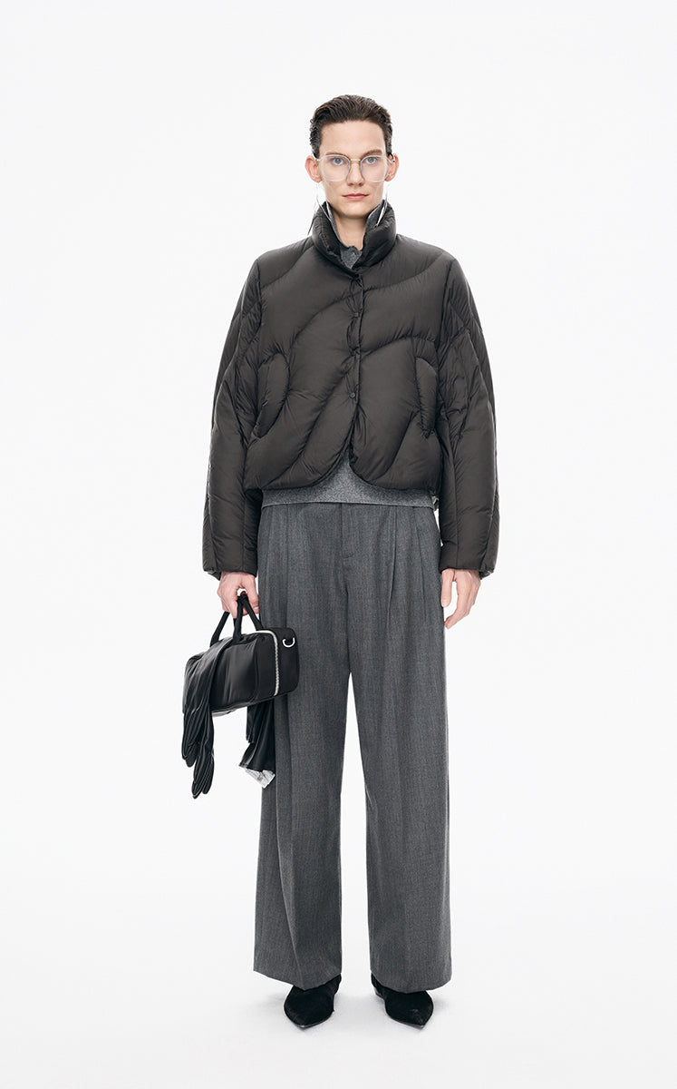 Down Coat / JNBY Curved Quilted Short Down Coat