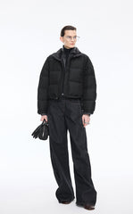 Down Coat / JNBY Silk-Cotton Jacquard Short Down Coat