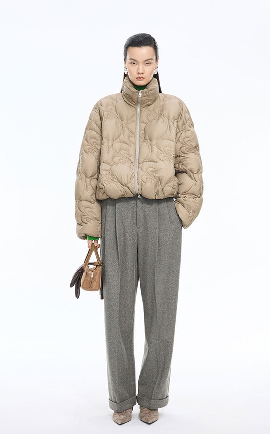 Pants / JNBY Pleated Cuffed Straight-Leg Trousers