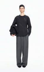 T-Shirt / JNBY Ripple Crystal Cotton Long-Sleeve Tee