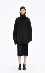 Coat / JNBY Convertible Collar Oversized Wool Blend Coat