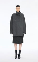Coat / JNBY Convertible Collar Oversized Wool Blend Coat