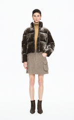 Down Coat / JNBY Stand Collar Velvet Texture Short Down Coat