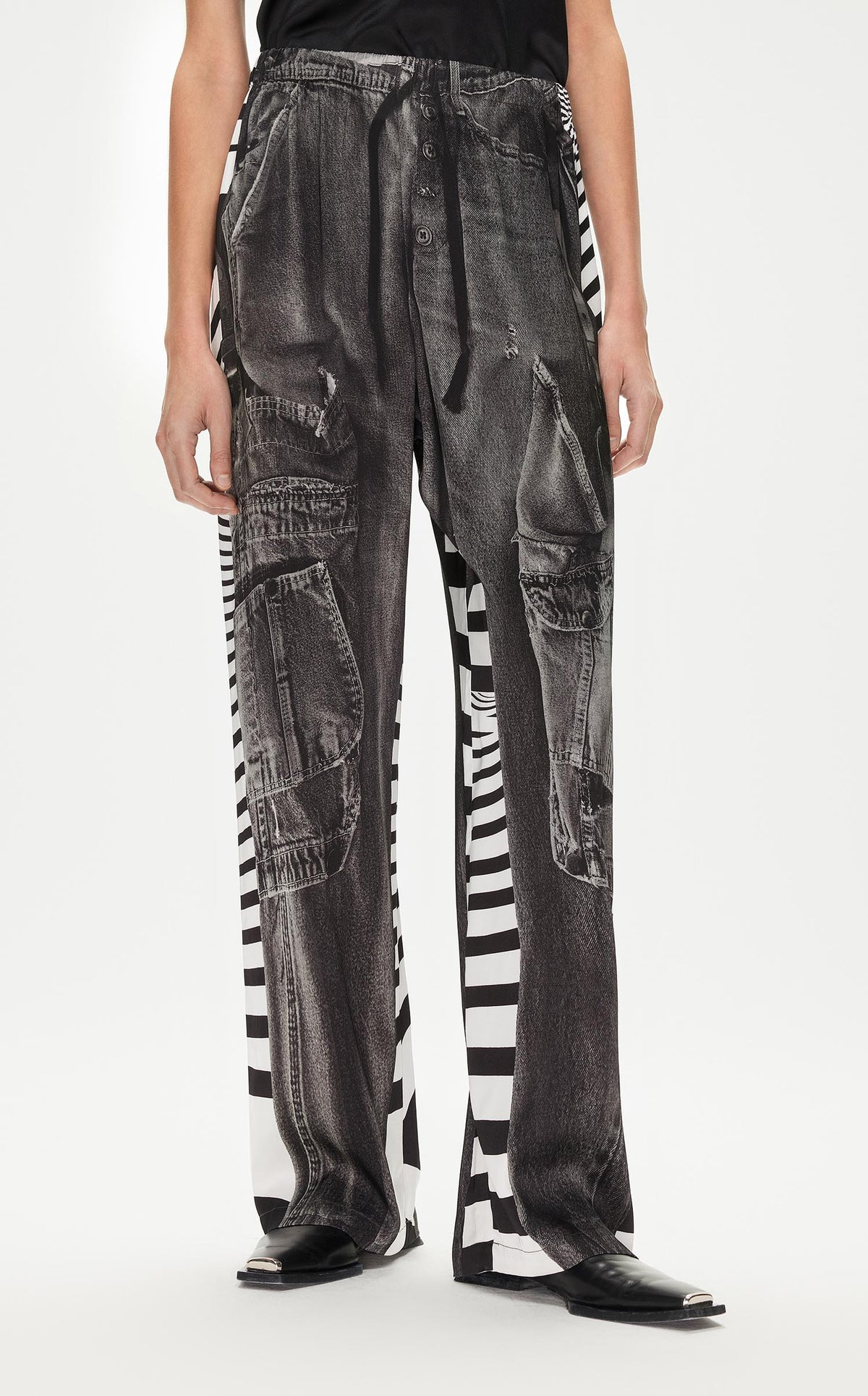 Pants / JNBY Full Washed-Denim-Print Pants