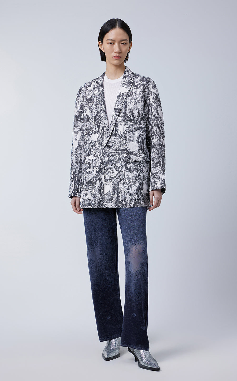 Blazer / (ESG) JNBY Miao-Inspired Prints Blazer