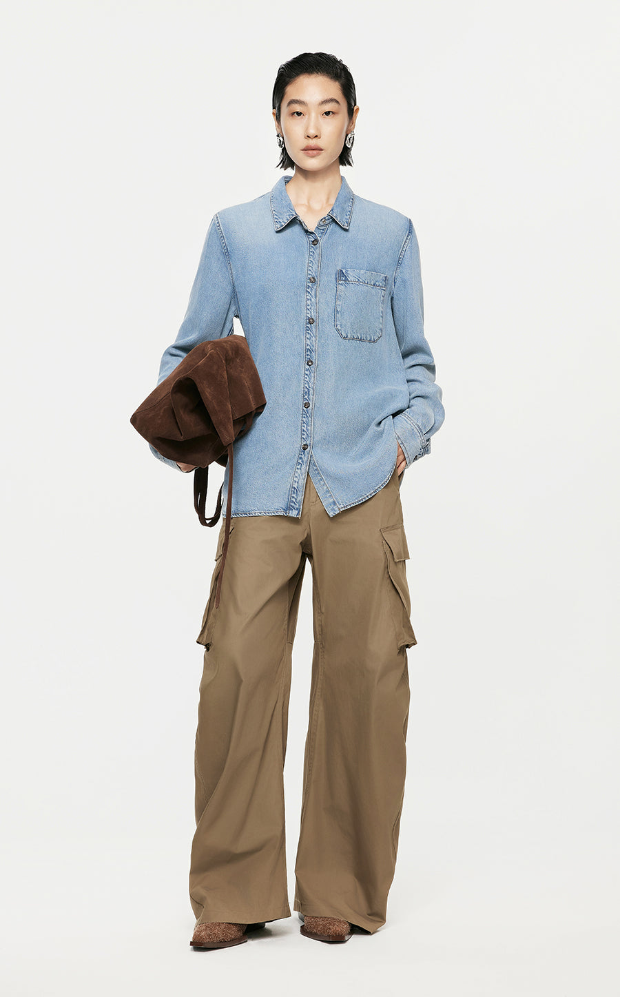 Shirt/JNBY Denim Loose Fitting Long-sleeved Shirt