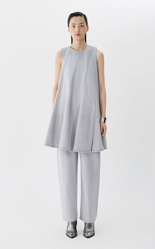 Dress / JNBY Sleeveless Gray Washed Denim Dress