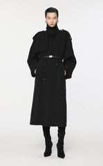 Coat / JNBY Double-Breasted Wool Trench Coat