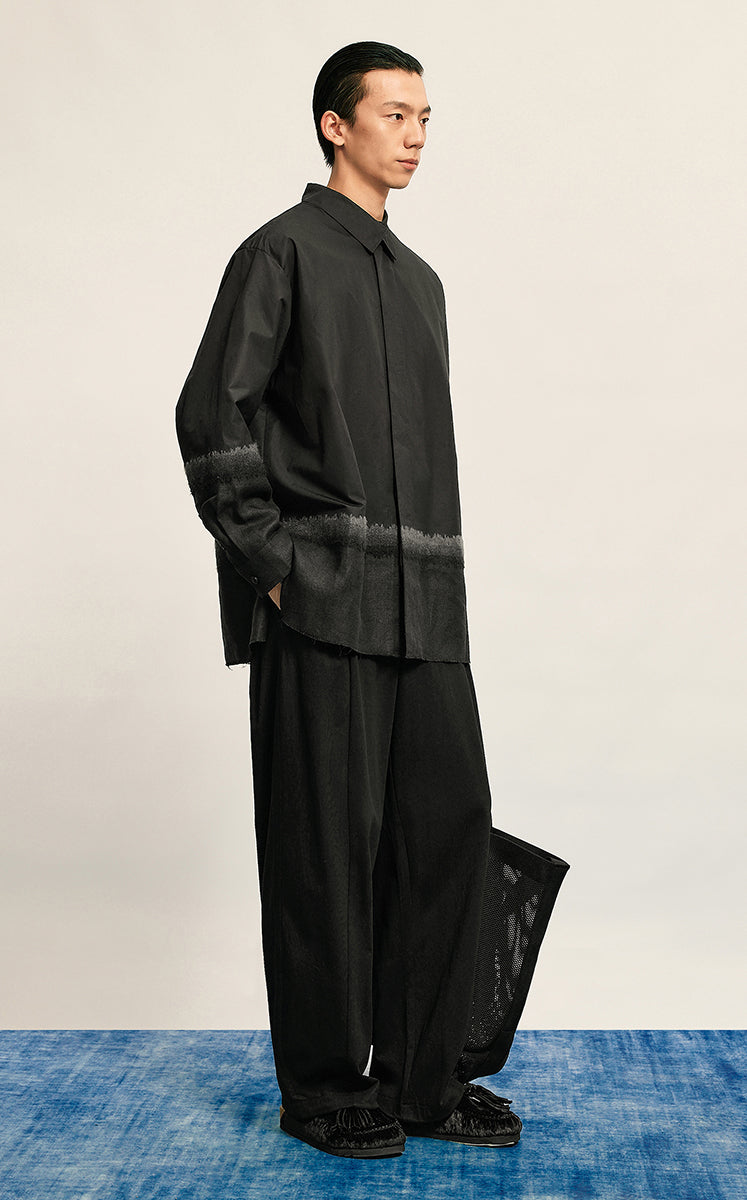 Shirt / CROQUIS Needle-Spliced Oversized Cotton-Linen Poplin Shirt