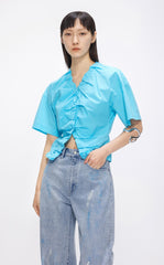 Shirt / JNBY Solid Short Sleeve Shirt (100% Cotton)