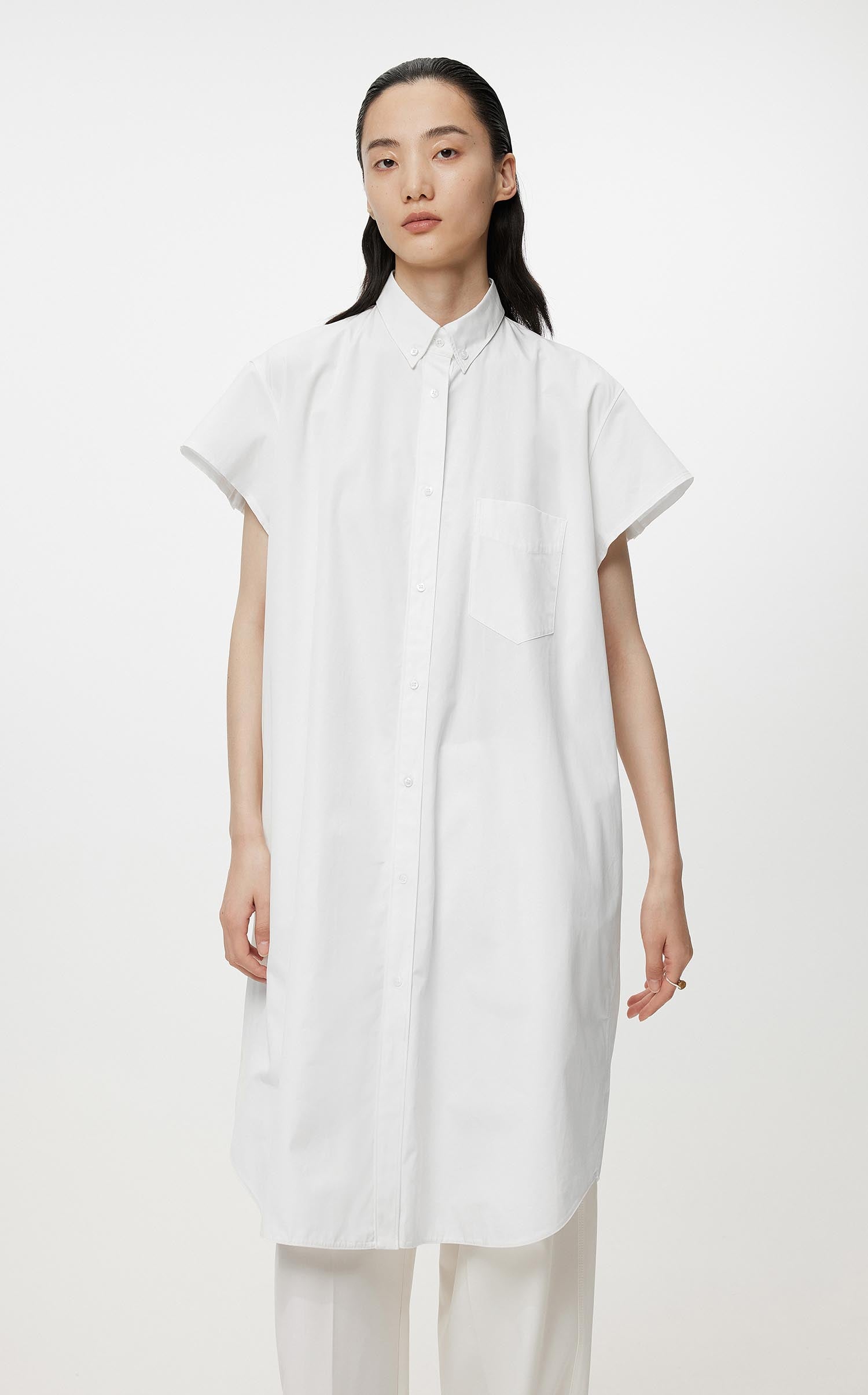 Dresses / JNBY Oversize Solid Short Sleeve Dress (100% Cotton)