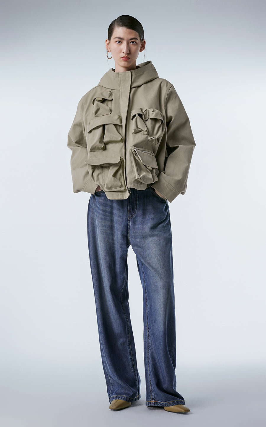 Coat / JNBY Oversized Cotton Hooded Jacket