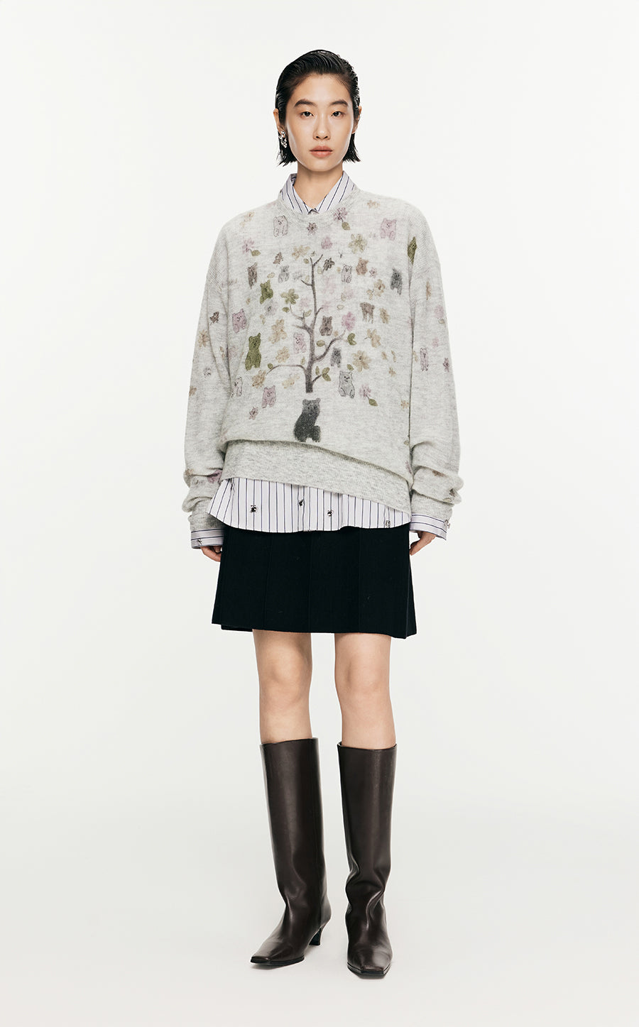 Sweater/JNBY Printed Long-sleeved Pullover Sweater