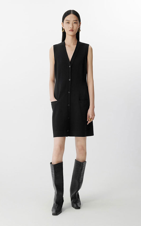 Dress / JNBY Combed Cotton Sleeveless Knit Dress