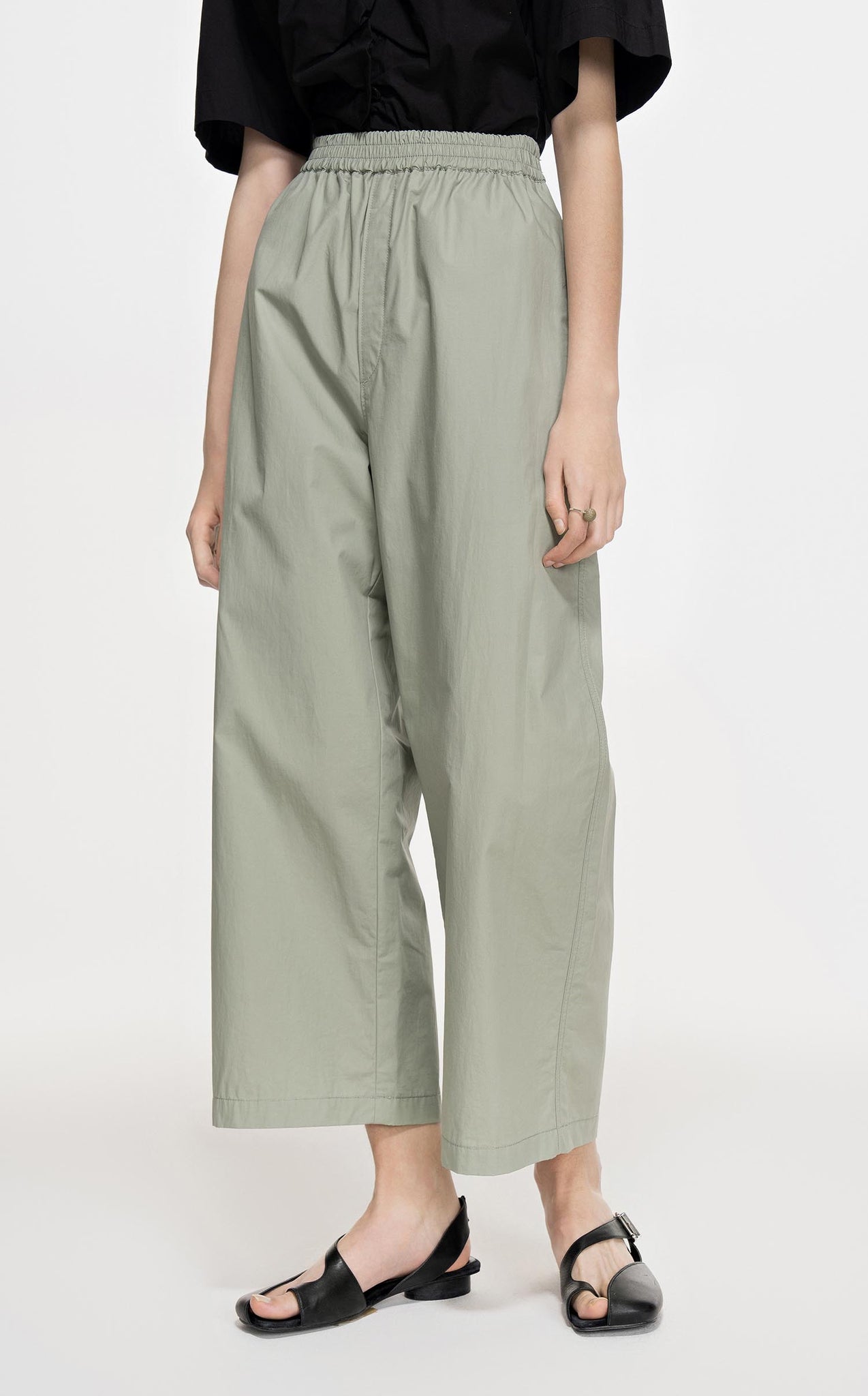 Pants / JNBY Solid Elasticate Waistband Trousers (Cotton 100%)