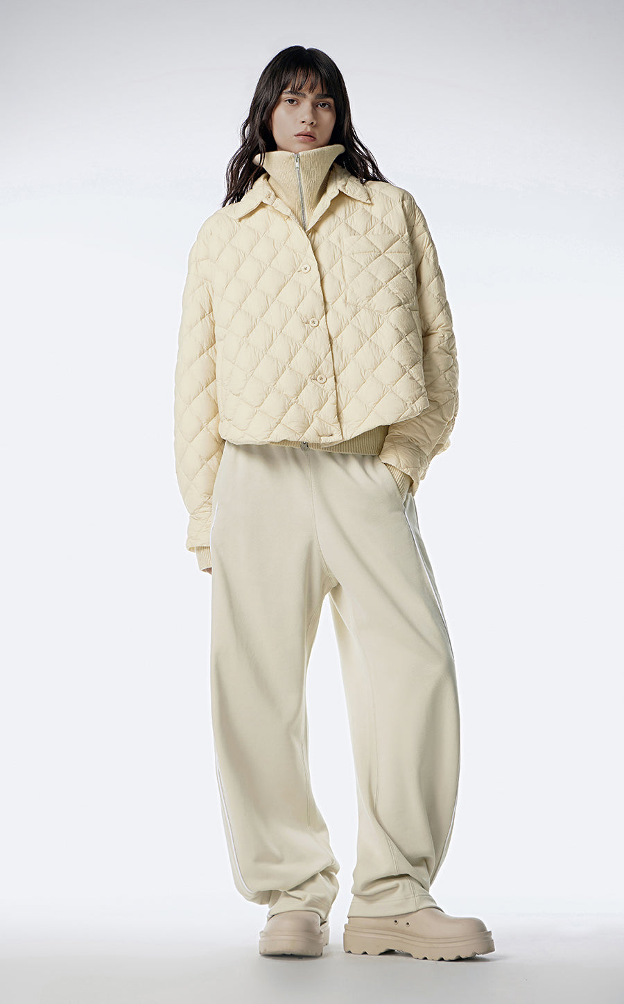 Downcoat / JNBY Ultra Light Down Jacket in Lozenge Pattern