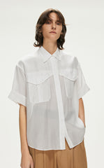 Shirt / JNBY Solid Loose Fit  Silk Shirt(100% mulberry silk)