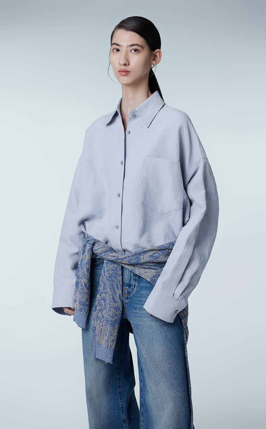 Shirt / (ESG) JNBY Oversized Cotton-linen Shirt