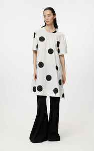Dress / JNBY Polka Dot Short Sleeve Round Neck Dress(100% cotton)