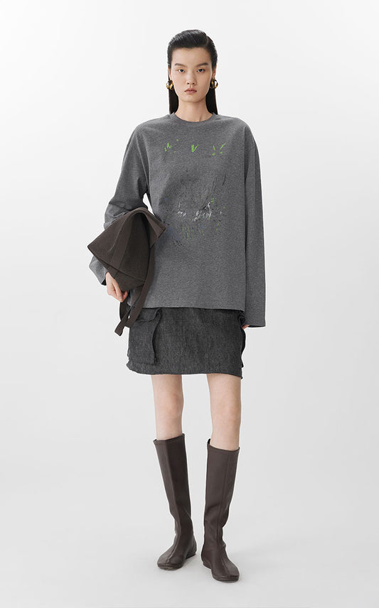 T-shirt / JNBY Relaxed Fit Long-Sleeve T-Shirt