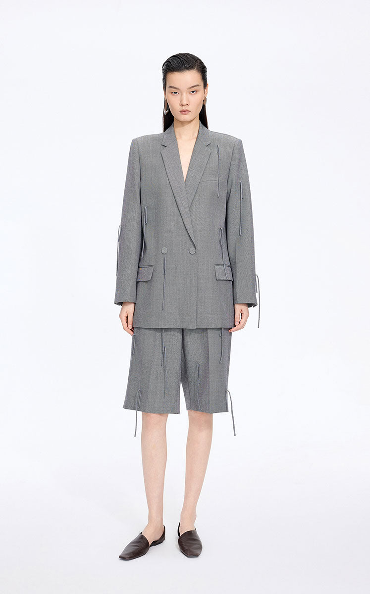JNBY クラシックスカーフネックジャケット グレー Blazer – JNBYPLUS