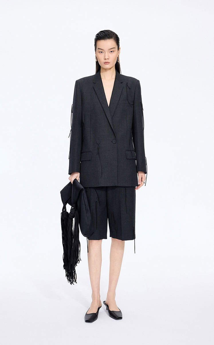 Blazer / JNBY Fringe-Trim Relaxed H-Line Blazer