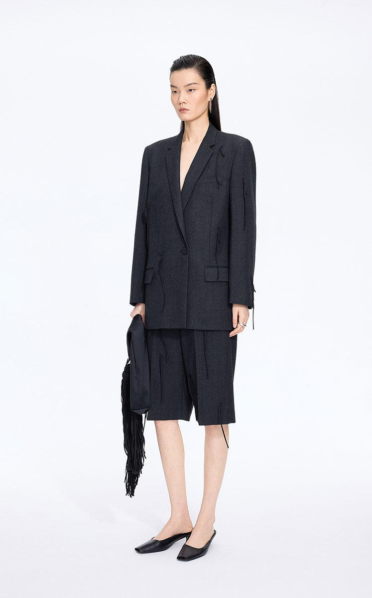Blazer / JNBY Fringe-Trim Relaxed H-Line Blazer