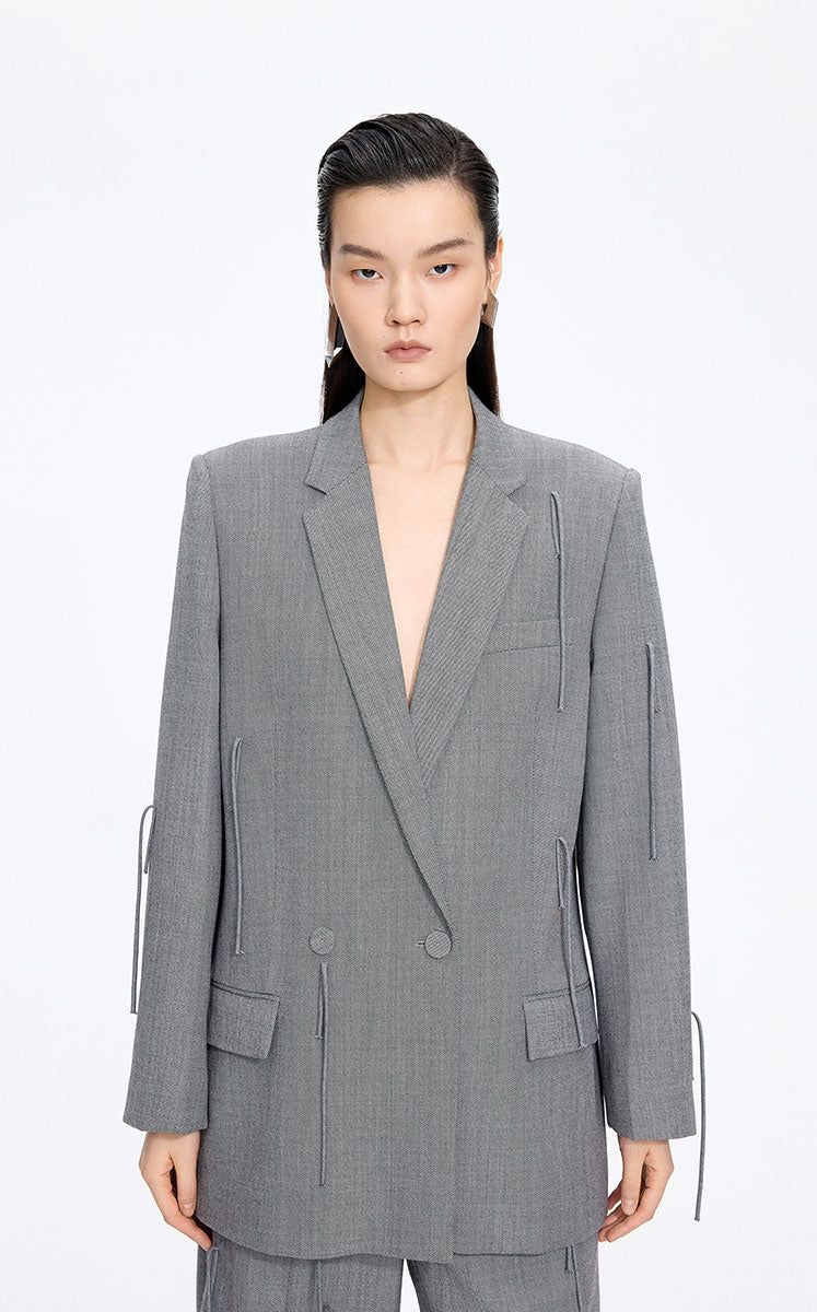 Blazer / JNBY Fringe-Trim Relaxed H-Line Blazer