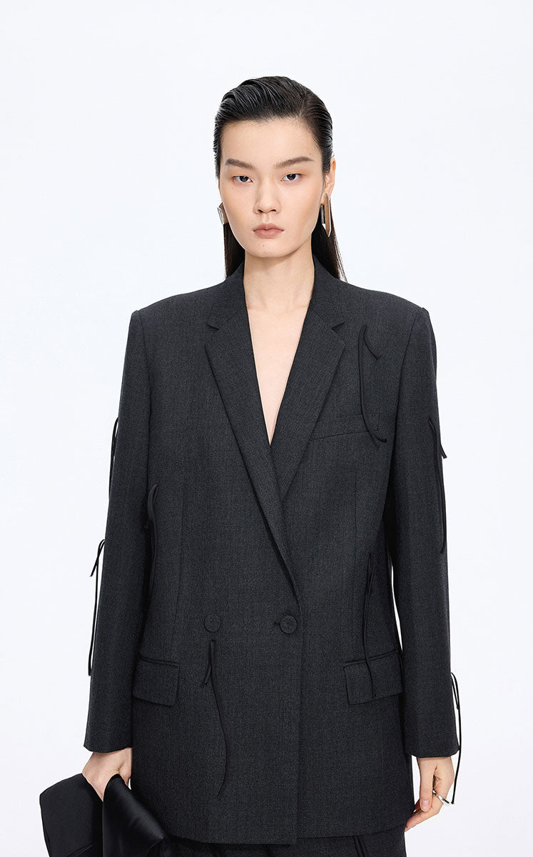 Blazer / JNBY Fringe-Trim Relaxed H-Line Blazer