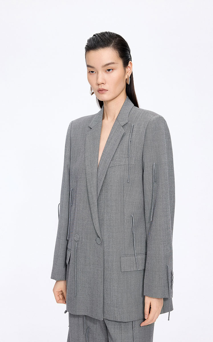 Blazer / JNBY Fringe-Trim Relaxed H-Line Blazer