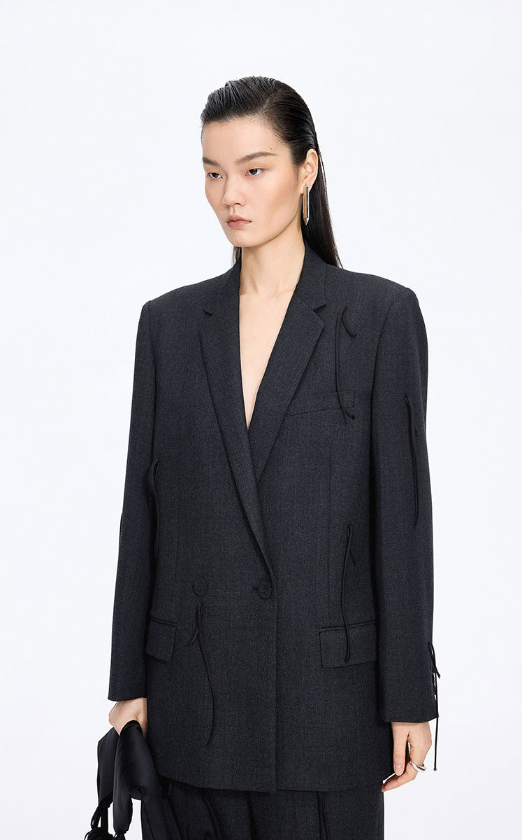 Blazer / JNBY Fringe-Trim Relaxed H-Line Blazer