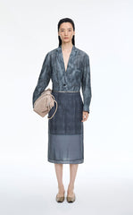 Blazer / JNBY Herringbone Wrinkle Print Blazer