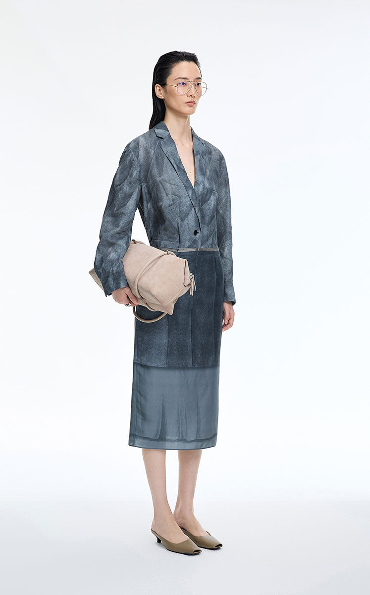 Blazer / JNBY Herringbone Wrinkle Print Blazer