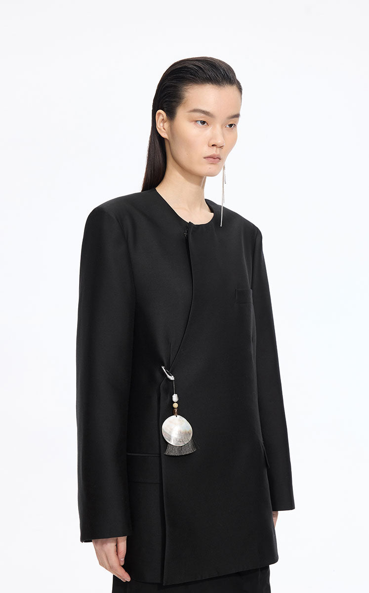 Blazer / JNBY Wool -Silk Blend Relaxed Blazer