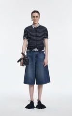 Cardigan / JNBY Cotton Stripe Short Sleeve Knit