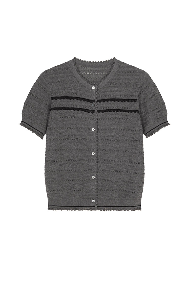 Cardigan / JNBY Open-Knit Cotton Cropped Cardigan