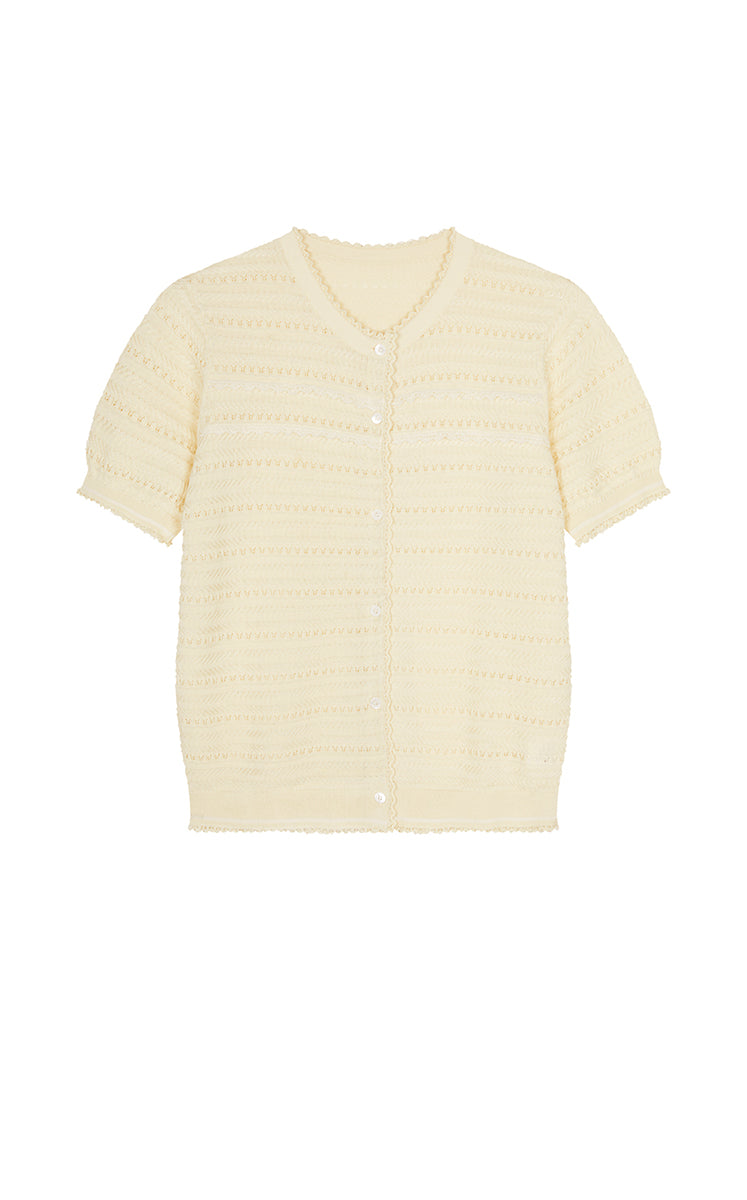 Cardigan / JNBY Open-Knit Cotton Cropped Cardigan