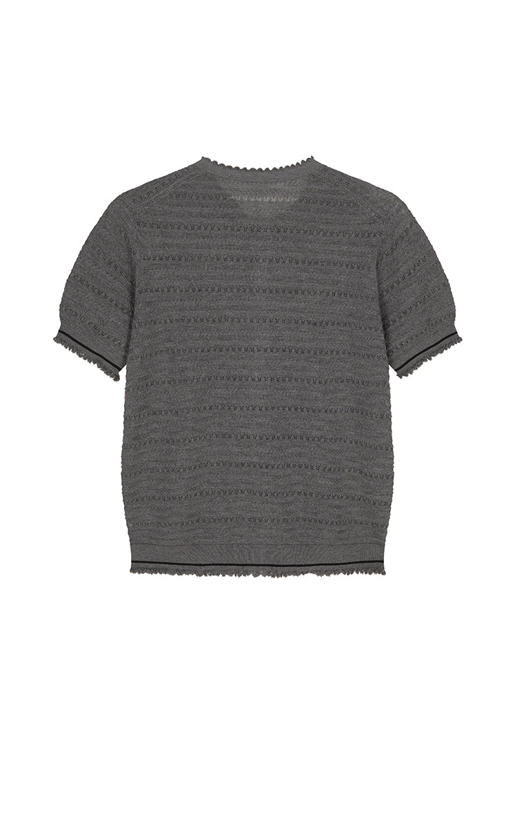 Cardigan / JNBY Open-Knit Cotton Cropped Cardigan