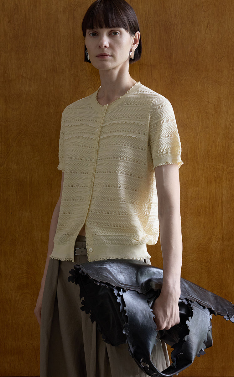 Cardigan / JNBY Open-Knit Cotton Cropped Cardigan