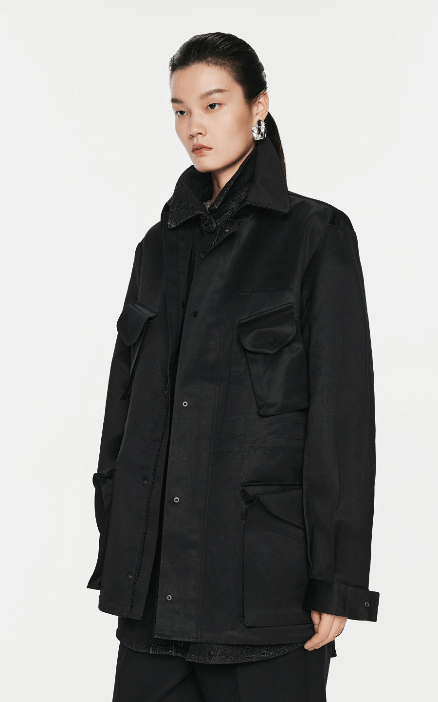 Coat / JNBY Loose Drawstring Cotton Jacket