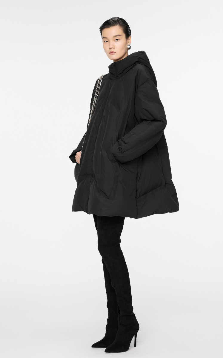 Coat / JNBY Oversized Quilted A-Line Hooded Down Coat