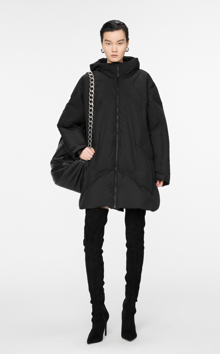 Coat / JNBY Oversized Quilted A-Line Hooded Down Coat