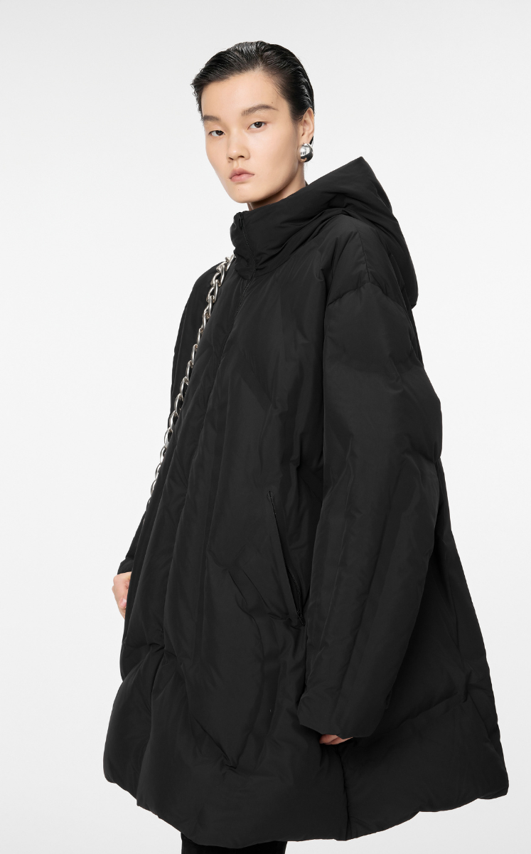 Coat / JNBY Oversized Quilted A-Line Hooded Down Coat