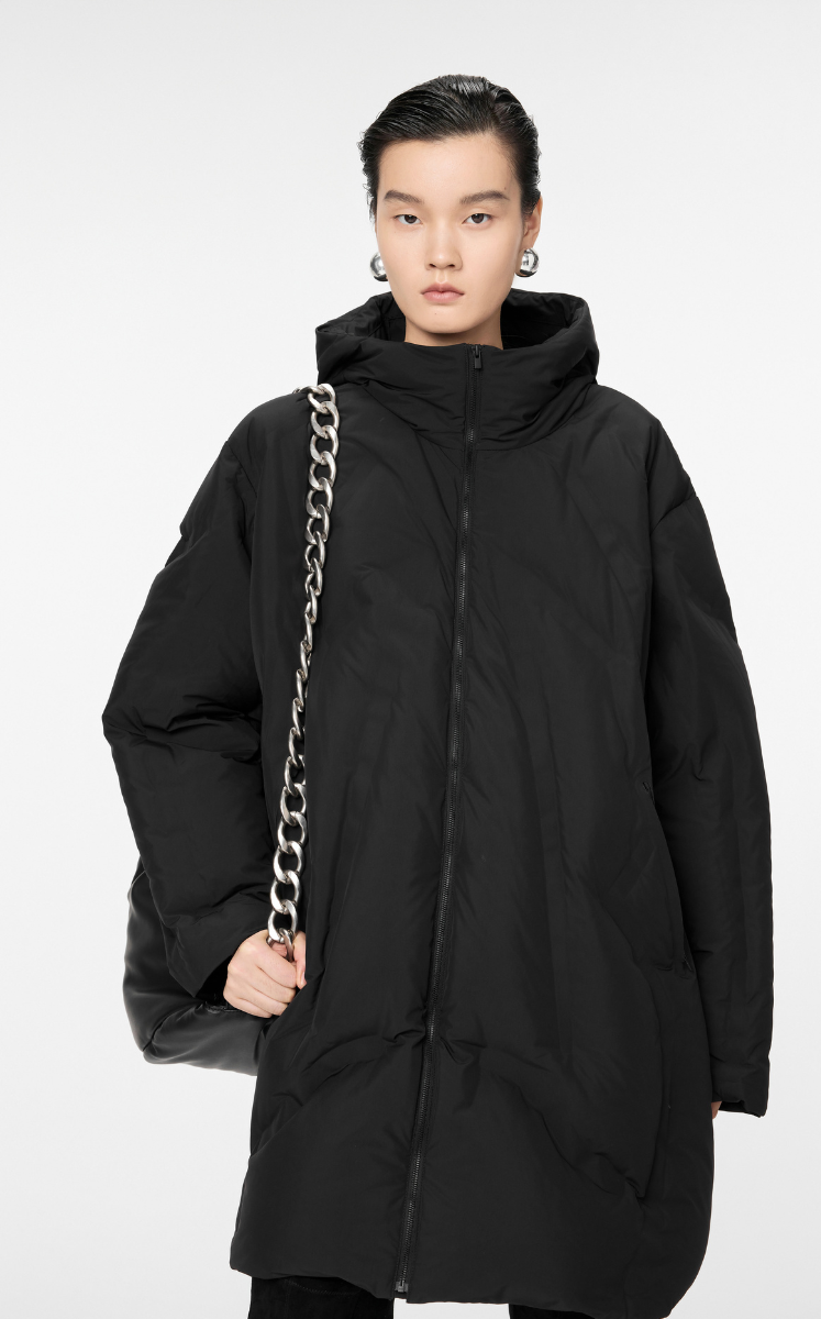 Coat / JNBY Oversized Quilted A-Line Hooded Down Coat