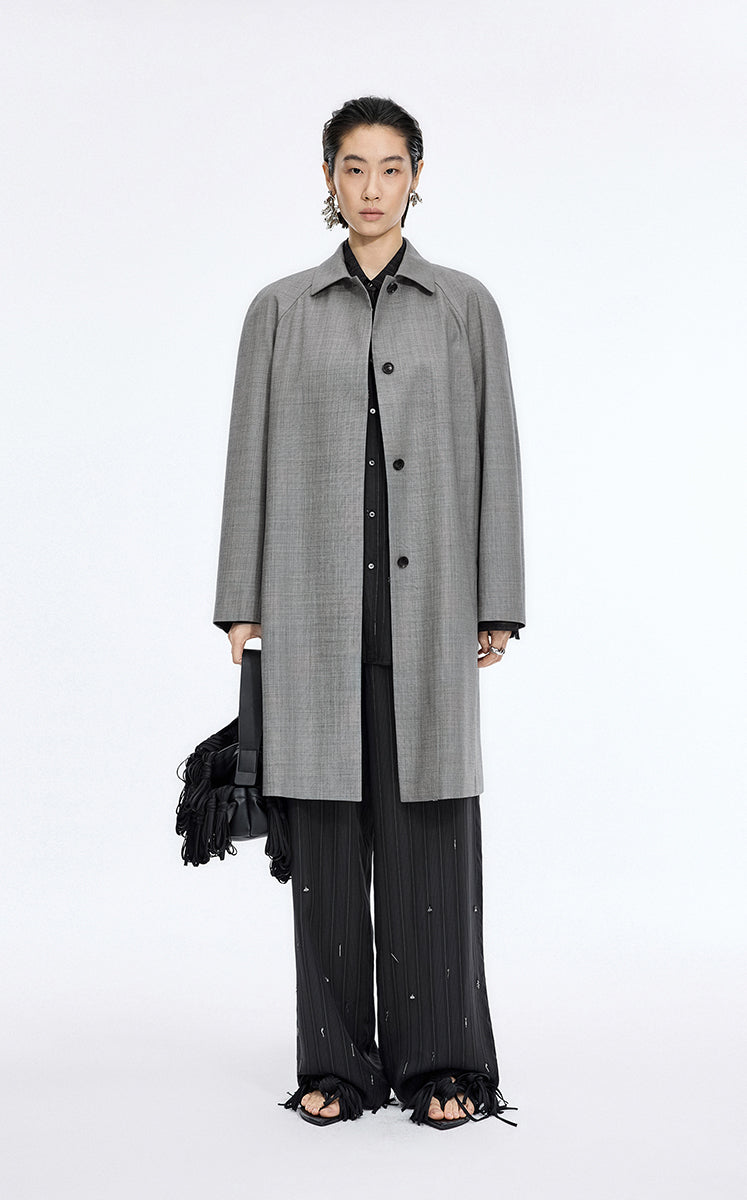 Coat / JNBY Wool Blend Loose A-Line Trench Coat