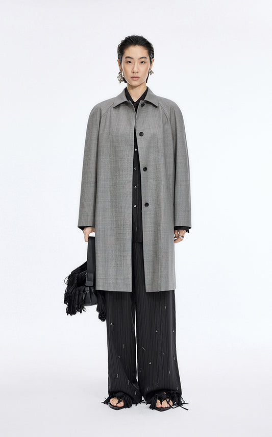 Coat / JNBY Wool Blend Loose A-Line Trench Coat
